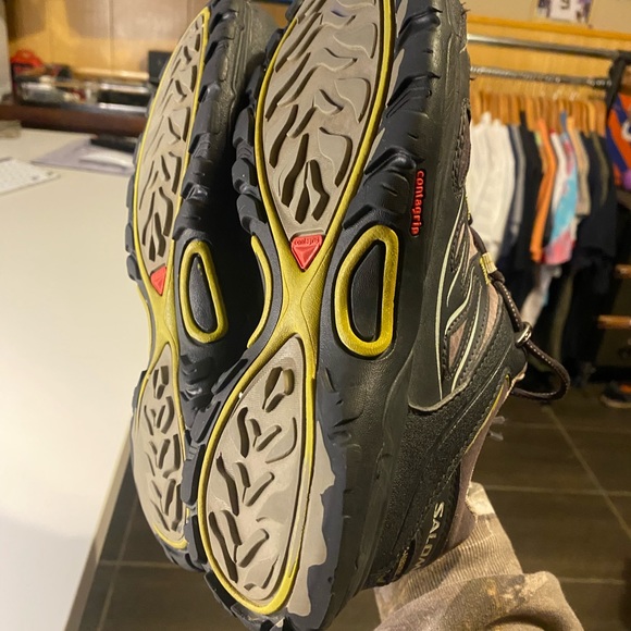 Women's Salomon Contagrip Gore-Tex Athletic Hiking Shoes Brown & Black Size 8 - Picture 7 of 9